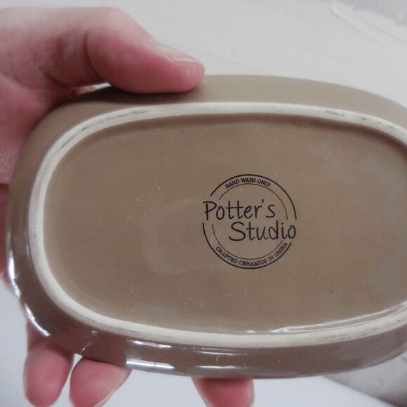 Potters Studio Butter Dish Cute Little Hedgehog With A Mushroom on Top 6"x4" - Picture 2 of 13